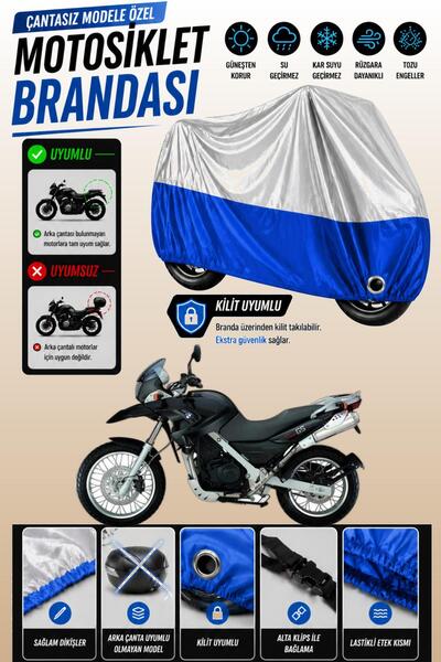 Cemku Twin Top Gray - Bottom Blue Bmw F 650 Gs Compatible Engine Cover, Rear ...