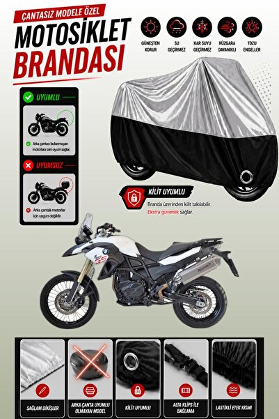 Cemku Twin غطاء محرك متوافق مع سيارة BMW F 850 GS باللون الرمادي من الأعلى وا...