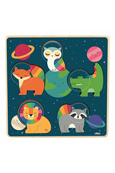 Vilac Puzzle senzorial incastru din lemn cu animale
