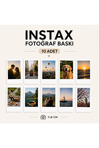 TRİMENT3D Instax Baskı Kişiye Özel Fotoğraf 7x8 cm – 10 Adet