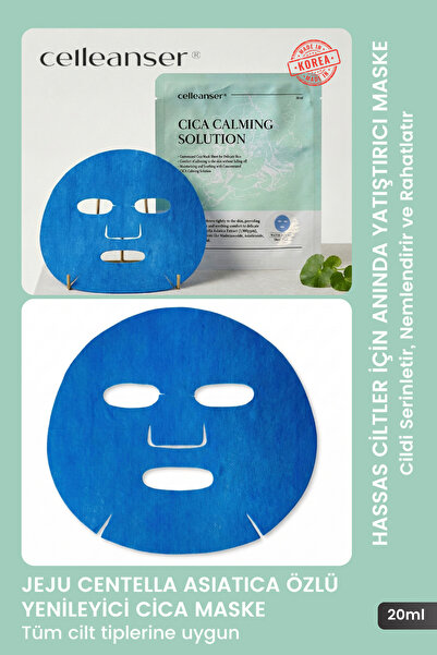 celleanser Kore Jeju Centella Cica Calming Solution Yüz Maskesi - Hassas Cilt...