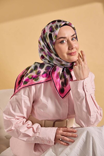 Silk Home Eșarfă din mătase twill Noiré Roz 90x90