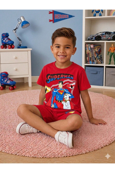 Super Hero Printed 100% Cotton Boys Shorts Summer Suit