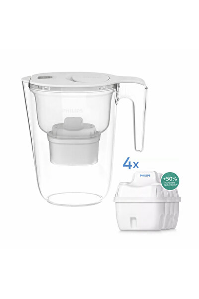 Philips Κανάτα AWP2943WHT3 Λευκή Πλαστική Με Καπάκι 2600ml + 4τεμ. Micro X-Cl...