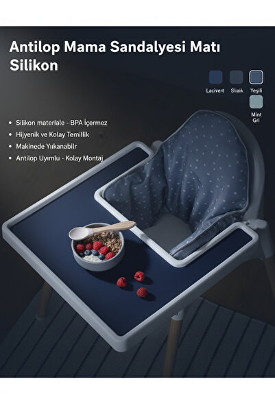 Stork Antilop Uyumlu Kaymaz Silikon Mama Sandalyesi Tepsi Matı - BPA İçermez ...