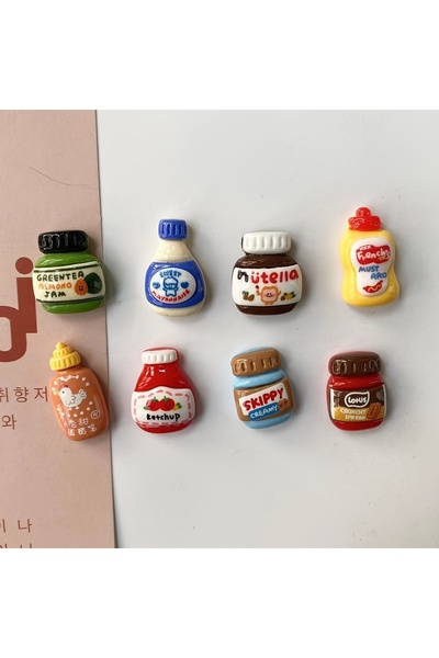 Choice 8Pcs 8pcs jam jar refrigerator magnets for kitchen refrigerators and h...