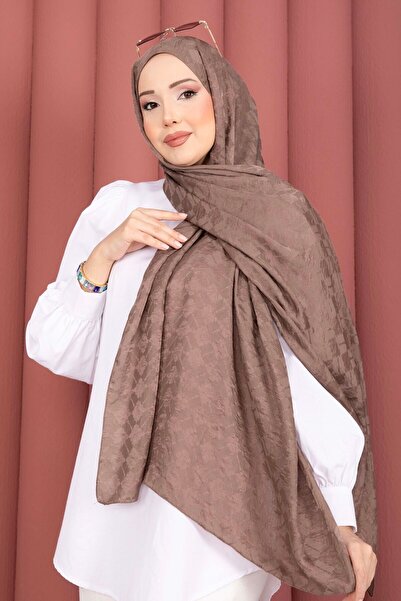 ECN سلسلة شالات جاكار بنمط هندسي من فرو المنك