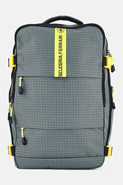 Scuderia Ferrari Men Brand Logo Backpack, Grey
