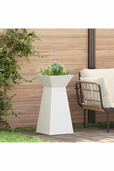 vidaxl Vaza pe pilon Alb 35 x 35 x 73 cm