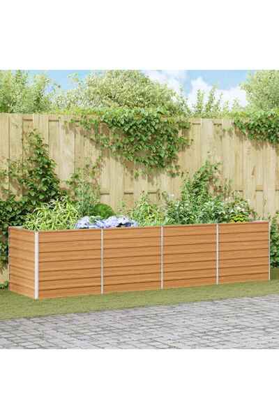 vidaxl Strat inaltat de gradina Maro deschis 320 x 80 x 77 cm