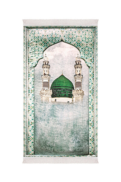 Bursa İpek Green Quilted Sponge Prayer Mat