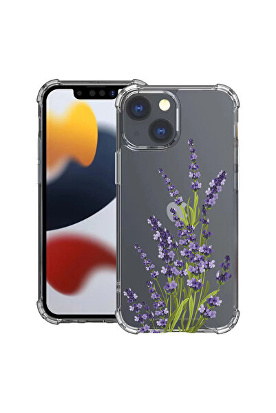 bestcase Αντικραδασμική Θήκη για Apple iPhone 13, Φλοράλ - Πρεσαριστό Λεβάντα...