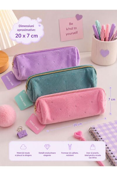 Kids Set penare pufoase pastel – 3 modele colorate cu fermoar
