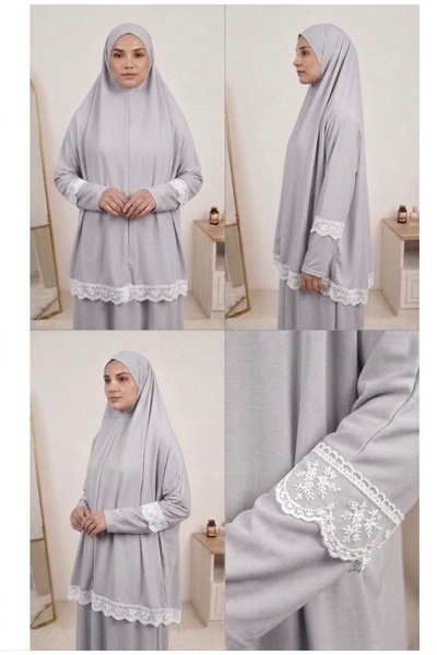 Handmade Dantel detaylı Namaz Kıyafeti Namazlık Takım (tesettür elbise)