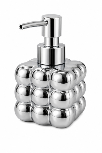 Welora Luxury Bubble Design Liquid Soap Dispenser Gold & Chrome Glossy Finish Modern Pump Soap Dispenser