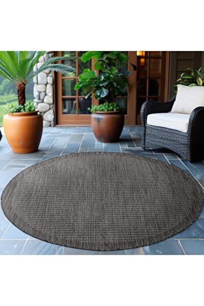 VivaDeco Giza Rug Black, Round, D200 cm