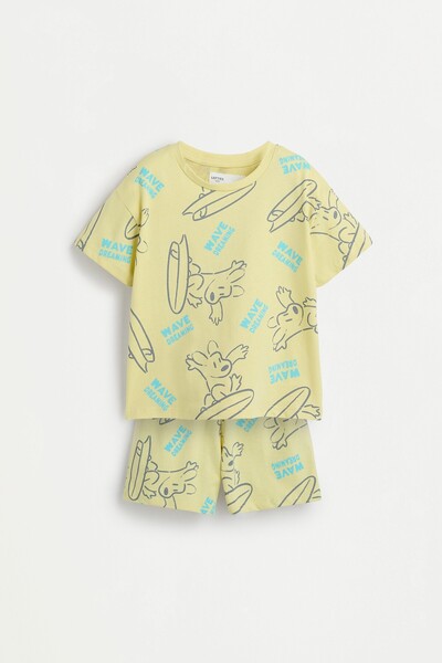 LEFTIES Desenli kısa pijama takımı