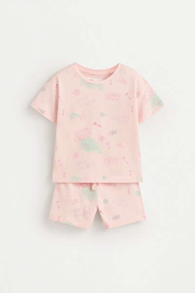LEFTIES Desenli kısa pijama takımı