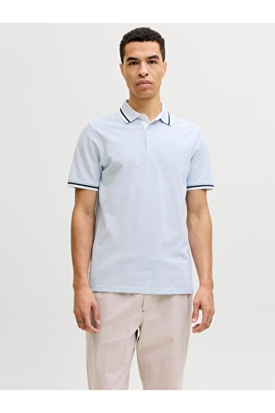 Jack & Jones Tricou polo bărbătesc, croială slim, cu guler contrastant