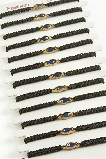 ZERO LAND Ilkeshop Fish Macrame (224520) Braided Bracelet-Black