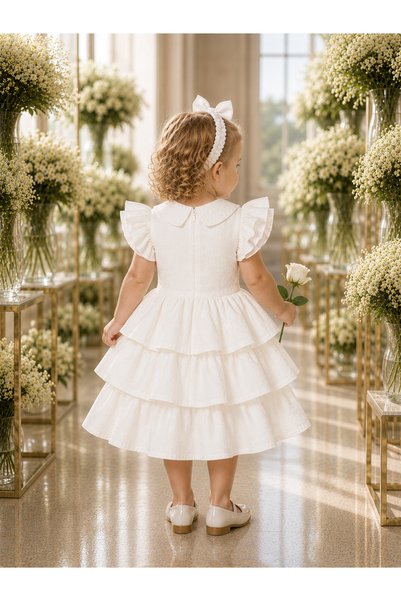 TREEMASS 264 Girls' Stylish Ruffle Detailed Dress