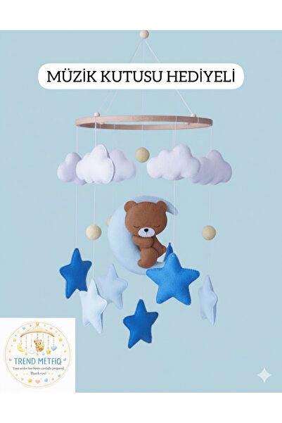 TREND METFİQ DECORATİON TRENDMETFIQQ MÜZİKLİ El Yapımı Ayıcık Bebek Dönencesi...