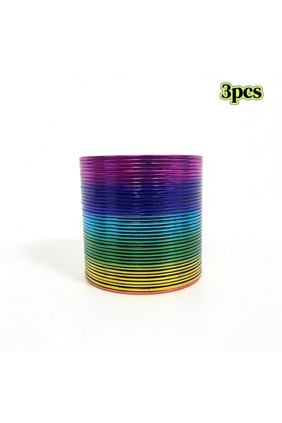 Choice 3pcs 1/3/6pcs Magic Gradient Stripe Gold Foil Rainbow Slinky Spring To...