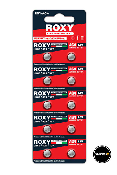 Genel Markalar Lüx Roxy AG4 LR66 377 SR626 1.5V Alkalin Saat Pili 10 Adet