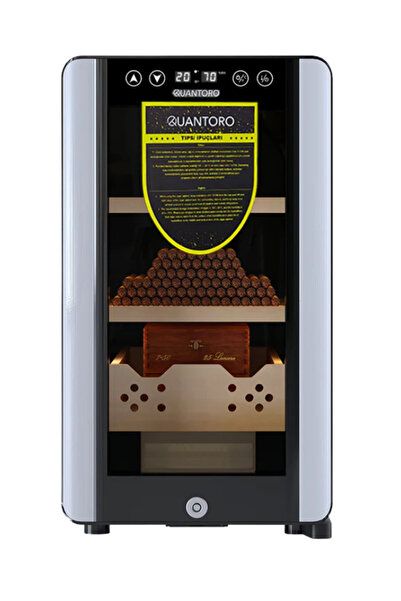 Quantoro QCC-39 Elektronik Nemlendirme & Soğutmalı Siyah Puro Dolabı - QTR-007