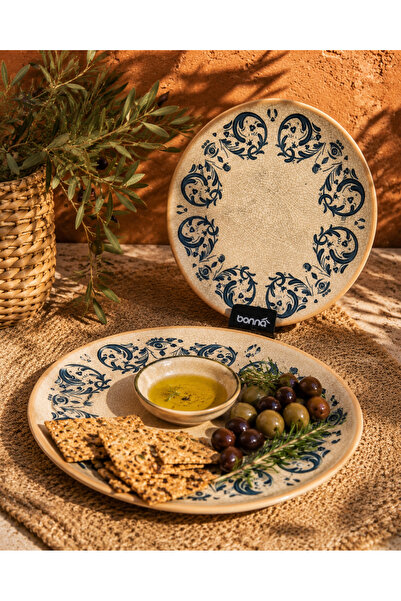 Bonna 2'li Viento Gourmet Flat Plate 25 cm Çok amaçlı servis / sunum tabağı/m...