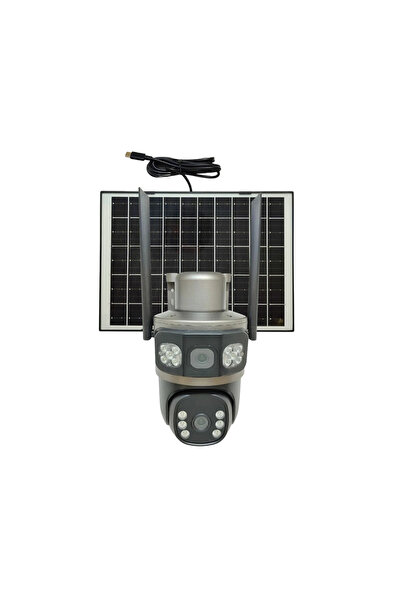 SIM-730 Aov 4g Solar Icsee Dual Lens Güvenlik Kamerası 10MP Güneş Panelli Sım Kartlı Kamera