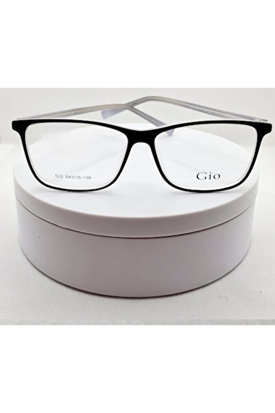 GİO Ochelari Unisex 522 C6 Dreptunghiulari din Acetat Negru Gri Transparent