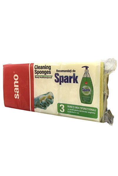 Sano Groove Multi-Purpose Cleaning Sponges, Reusable Stain Remover, 3-Pack