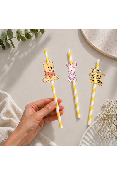 Partiden Winnie The Pooh Fiğürlü Pipet 10 Adet