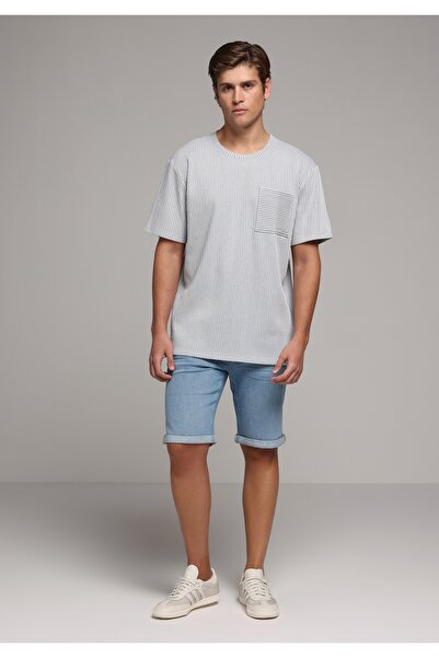 Colin's Pantaloni scurți din denim indigo deschis pentru bărbați, croială dre...