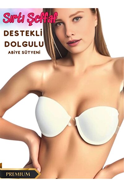 Lunary Sırtı şeffaf dolgulu sütyen - çeyizlik ve abiye sütyeni