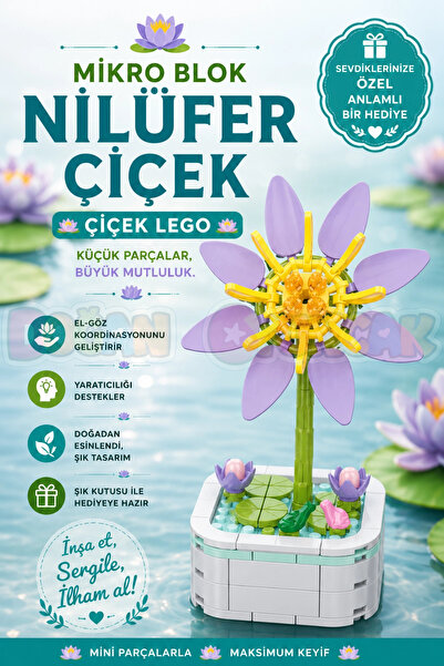 Doğan Oyuncak Dünyası Micro Block Water Lily Flower Lego - Lego Sets Mini Leg...