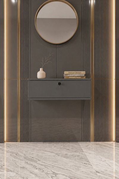 Bladimo Işıltı Duvara Monte Dresuar Tek Kapaklı Modern Dresuar Antrasit