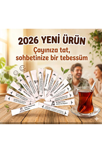 Self stick toz şeker Esprili Sözler Serisi Beyaz Kuşe Ambalaj Net 3 Kg. ( 3 g...