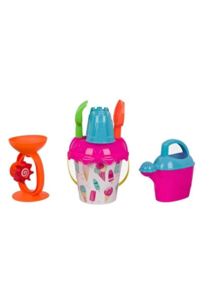 OEM Set găleată de plajă model înghețată cu rucsac Ø16x18cm și 5 accesorii