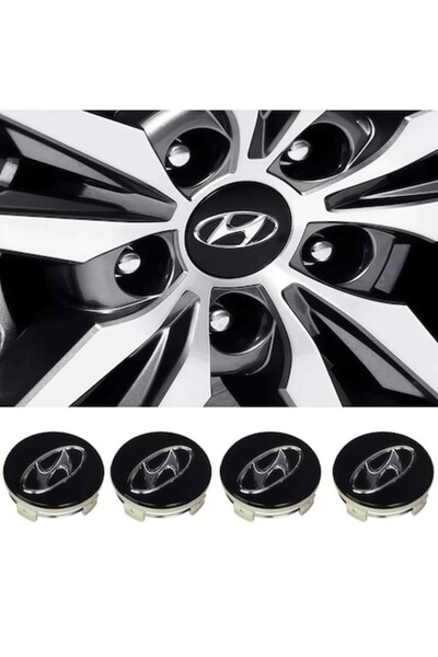 auto Комплект от 4 капачки за джанти 60 мм за Hyundai - Съвместими с i10, i20...