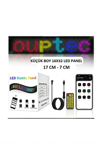 Ouptec Cama Yapışan LED Panel Esnek Animasyonlu Kayar Yazı Paneli 59x12 cm US...