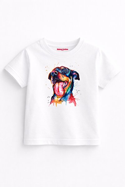 Rabona Fashion Tricou pentru copii cu design artistic Veselul Cățeluș