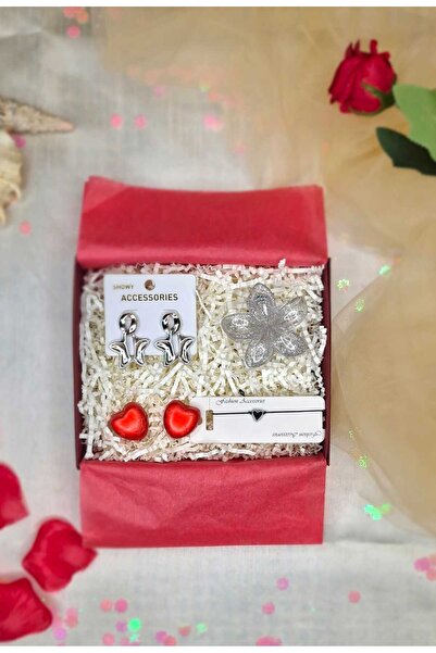 Ivory Pearl Silver Color Star Earrings, Tiny Heart Bracelet, Lotus Clasp Gift...