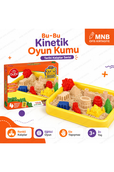 Ceren Bu-Bu Eğitici Kinetik Oyun Kumu Seti - Yaz Tatili Eğlence Seti-4 Renkli...