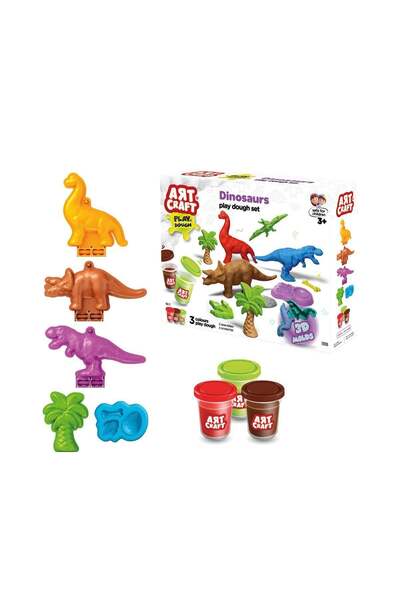 WOWMOMKIDS 03996 Art Craft Dinosaurs Dough Set 168 Gr-Fentoys