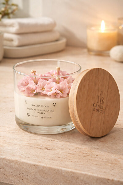 İB CANDLE&DECOR SAKURA BLOOM CAM KAVANOZ SOYA MUMU AMBER KOKULU