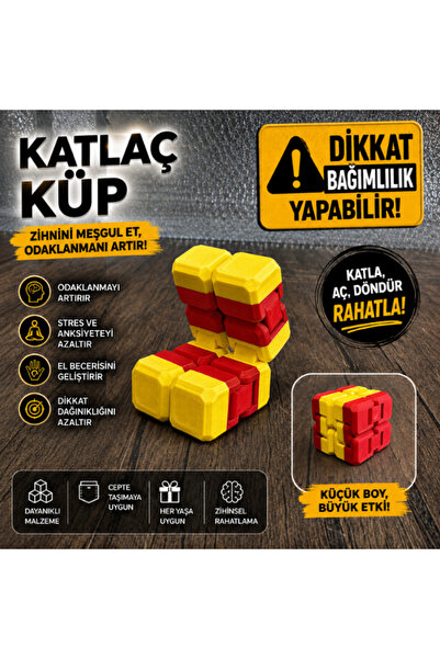 umtglobal TARAFTAR SARI KIRMIZI , infinity cube - sonsuz küp - stres küpü - h...