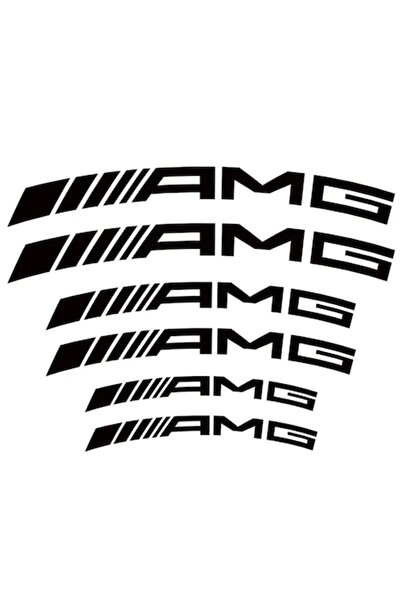 PBauto Комплект стикери за кола, Мерцедес AMG, за спирачни апарати, черен, 6 ...