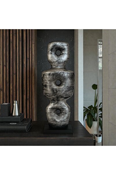 HOME POINT HOLE DEKOR SİYAH GÜMÜŞ 14x37 CM
